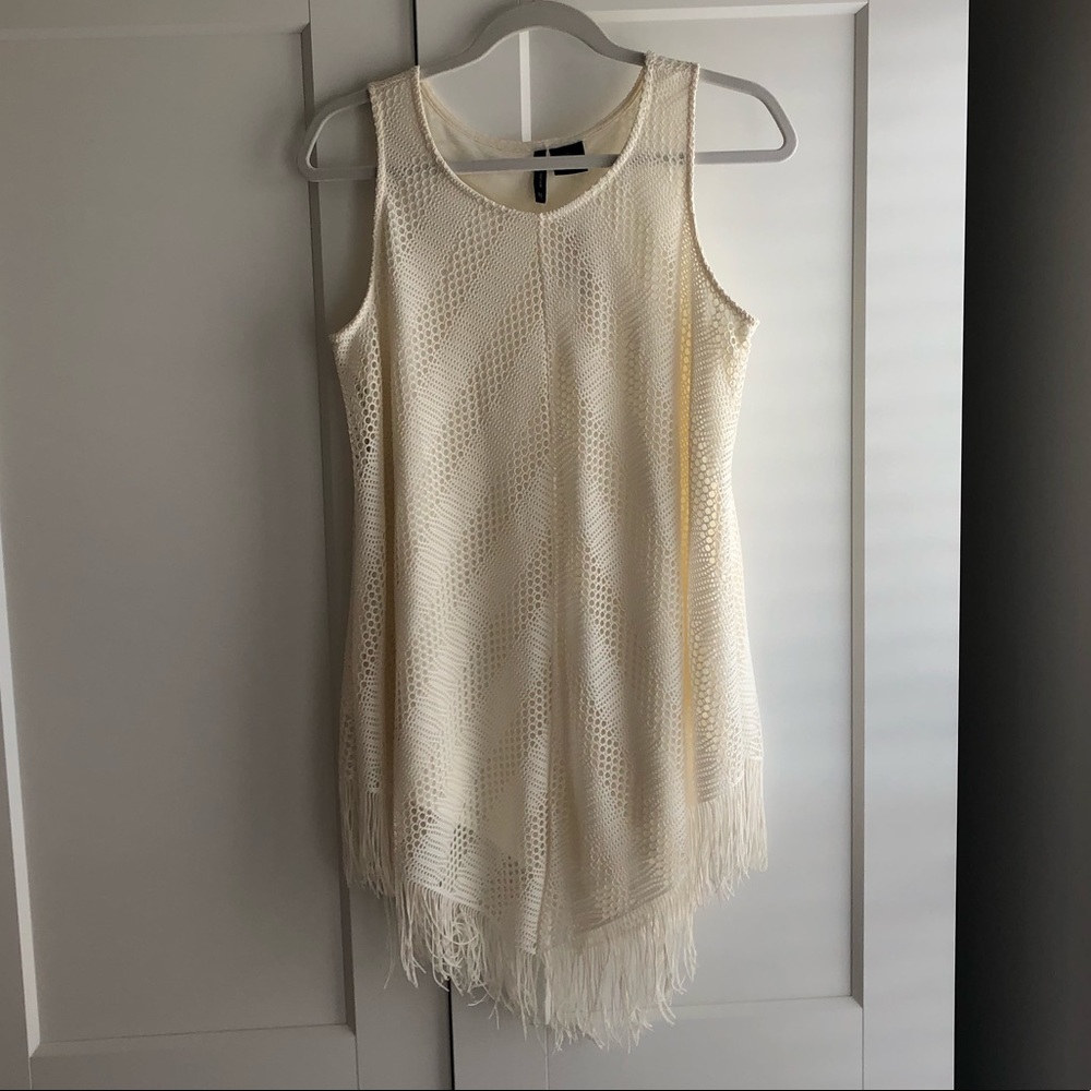 ‼️SOLD‼️ Fringe Bikini Cover Up Shell Top - NWT